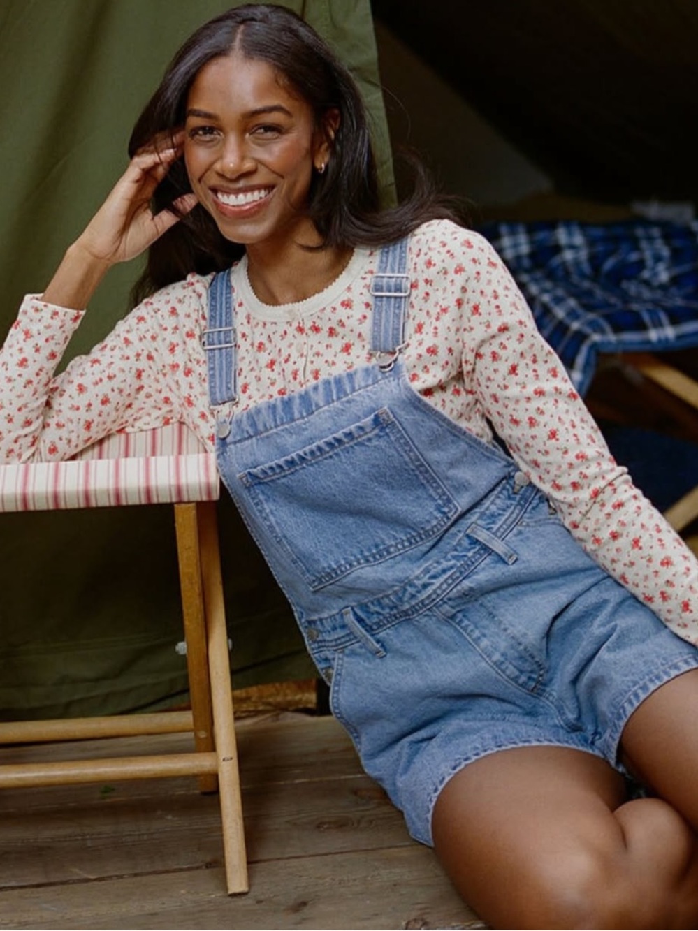 Parke x Target Denim Shortalls Light Wash